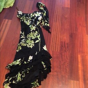 2 piece dress and cape overlay